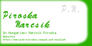 piroska marcsik business card